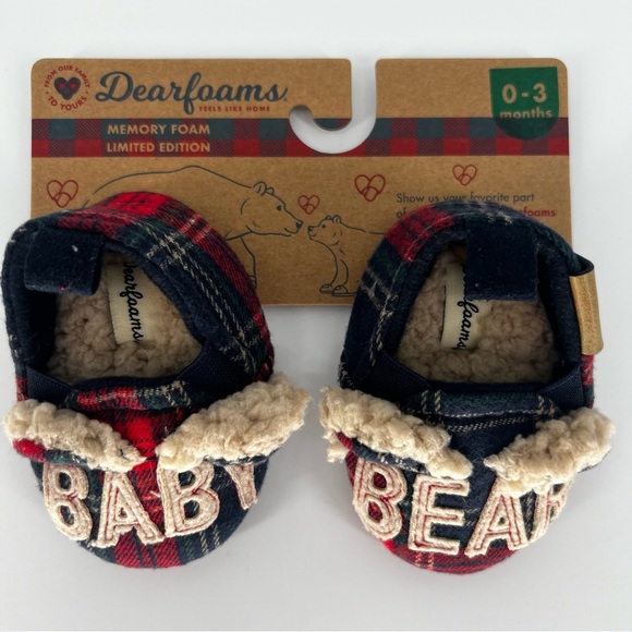 Dearfoams Limited Edition Baby Bear Easy On Slippers with Memory Foam 0-3 Months - Picture 2 of 4